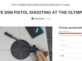 Presentate due petizioni per mantenere il tiro a 50 metri nel programma olimpico Petizioni programma olimpico