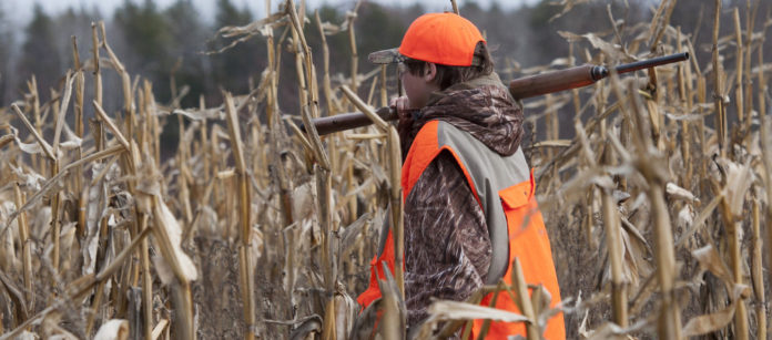 Young boy hunting Young boy hunting