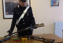 Arpaia, armi rubate ritrovate in un canale di deflusso arpaia fucili da caccia rubati canale interpoderale per il deflusso delle acque