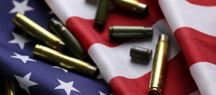 American flag with bullets American flag with bullets