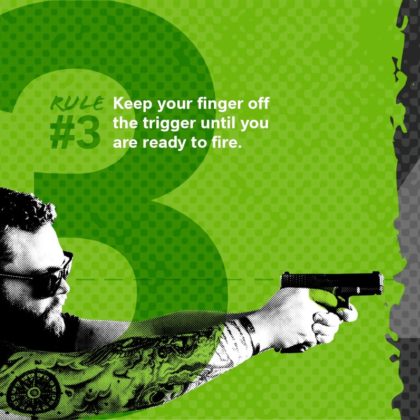 regola 3 follow the four campagna glock sicurezza sulle armi