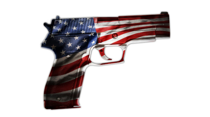 Diffusi i dati su produzione ed export delle armi americane armi americane: pistola con bandiera americana raffigurata su fusto e carrello