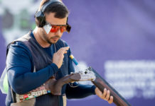 Europeo di tiro a volo: Fiocchi conta le medaglie Aaron Heading, tiratore del team Fiocchi, durante l'Europeo di tiro a volo