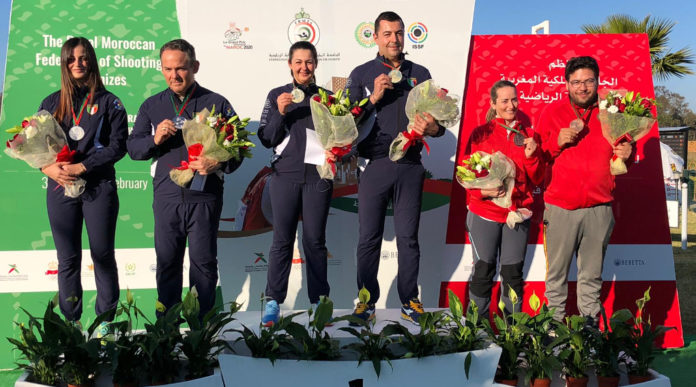 La nazionale italiana di trap esulta ancora La nazionale italiana di trap sul podio 3° Gran premio del Marocco mixed team