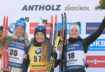 Incredibile il Mondiale di biathlon di Dorothea Wierer: di nuovo oro mondiale di biathlon di Dorothea Wierer: podio della gara individuale 2020 insieme a Vanessa Hinz e Marte Olsbu Røiseland