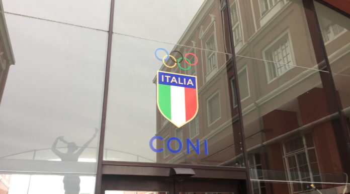 Assemblee delle federazioni di tiro, le decisioni del Coni assemblea delle federazioni di tiro: ingresso del palazzo del Coni