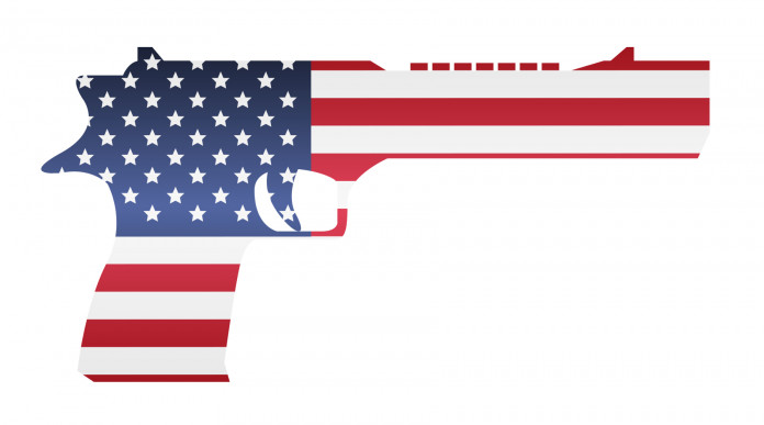 Mercato delle armi in America ecco i numeri a metà settembre Mercato delle armi in America: pistola con bandiera americana