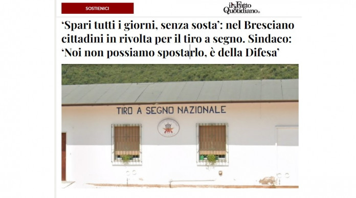 Possibile trasloco del Tiro a segno di Gavardo (Bs) l’articolo del Fatto Quotidiano Possibile trasloco del Tiro a segno di Gavardo (Bs) l’articolo del Fatto Quotidiano