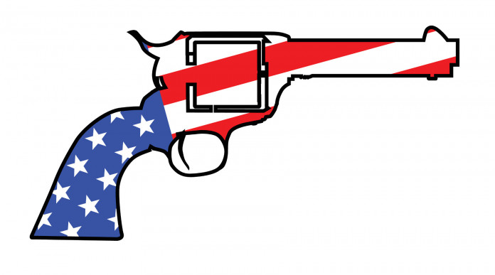 Background check in America l’analisi alla fine del terzo trimestre Background check in America: revolver con disegnata bandiera americana
