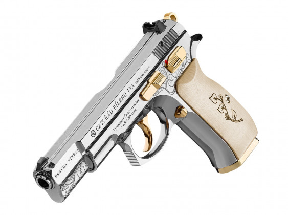 sulla canna, la pistola da collezione Cz 75 Order of the white lion