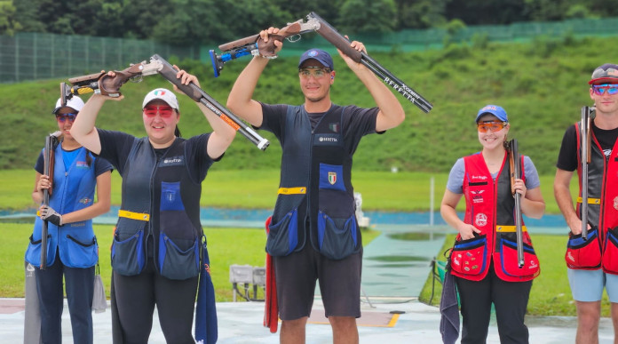 Sara Bongini e Andrea Galardini, oro nel mixed di Skeet iridato Sara Bongini e Andrea Galardini, oro nel mixed di Skeet iridato