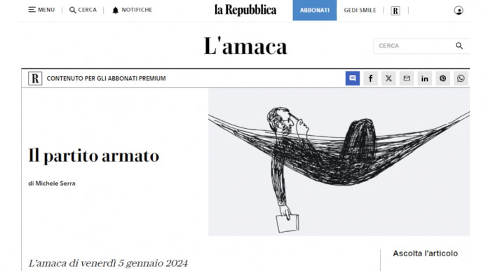 Le armi nell’Amaca di Michele Serra Le armi nell’Amaca di Michele Serra