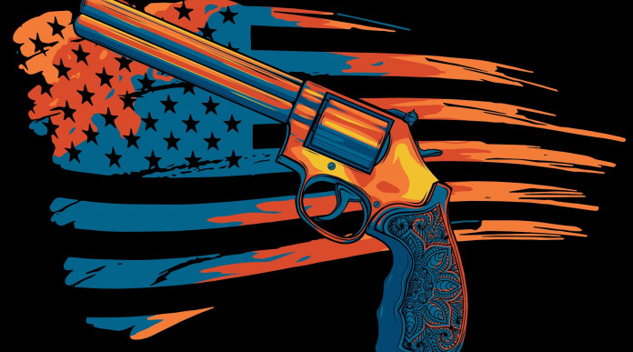 Quanti background check in America nei primi cinque mesi del 2024? Quanti background check in America nei primi cinque mesi del 2024? revolver con bandiera americana sullo sfondo
