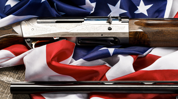 Com’è andato il mercato delle armi in America nel primo semestre del 2024? Com’è andato il mercato delle armi in America nel primo semestre del 2024? fucile su bandiera americana