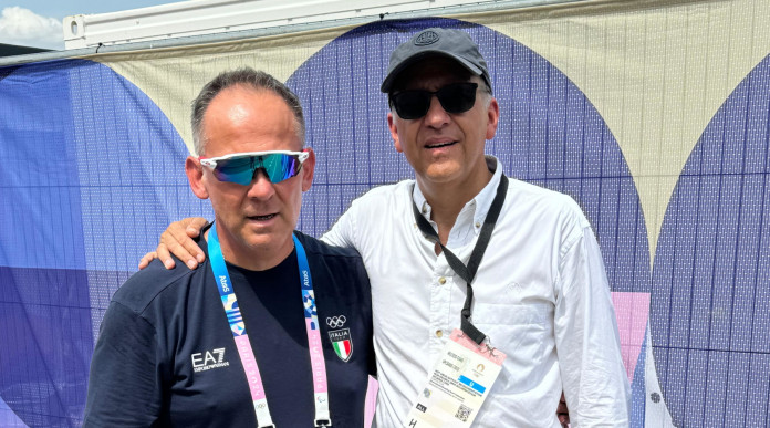 Parigi 2024, Italia fuori dalla finale della gara maschile di trap Parigi 2024, Italia fuori dalla finale della gara maschile di trap - Giovanni Pellielo con Carlo Ferlito, amministratore delegato e direttore generale Beretta