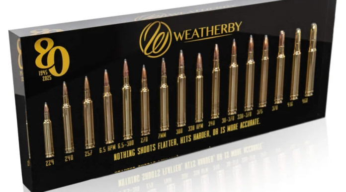 Le sedici cartucce Weatherby in un cofanetto da collezione Le sedici cartucce Weatherby in un cofanetto da collezione