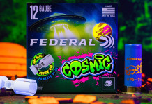 Federal premium lancia le Cosmic, munizioni con borra fluorescente Federal premium lancia le Cosmic, munizioni con borra fluorescente